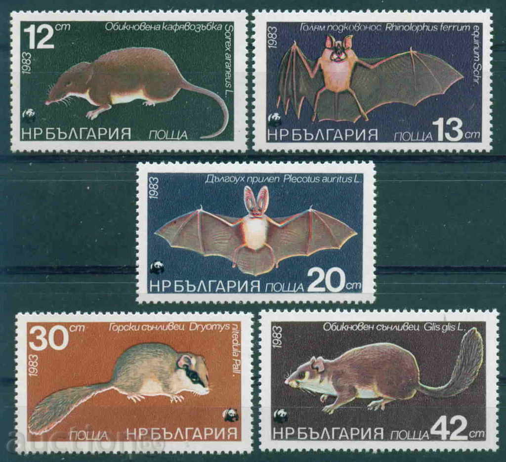 3279 Bulgaria 1983 WWF protected mammals **