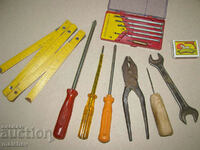 Lot of tools screwdrivers pliers meter spanner awl preserved