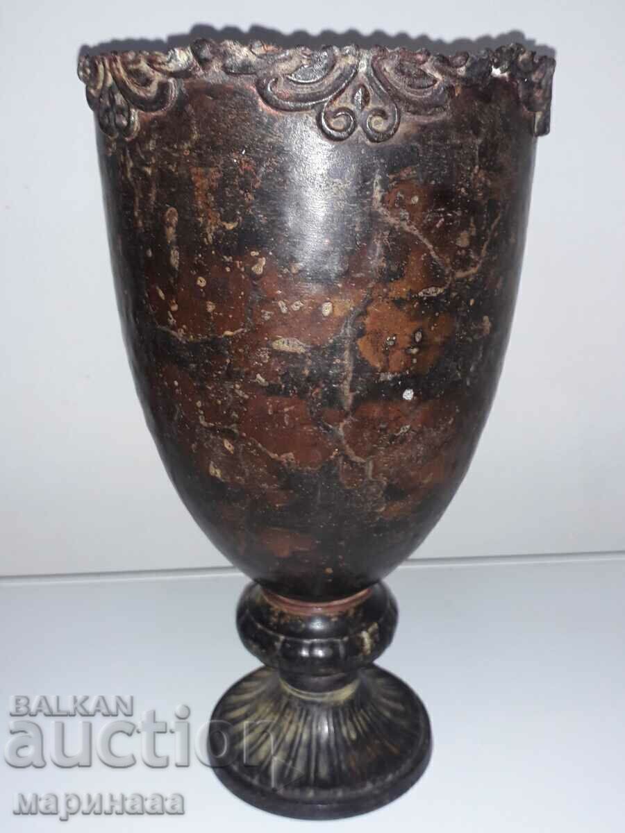OLD LARGE COPPER VASE WITH COVER