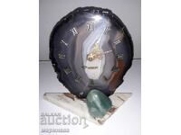 CLOCK DUBLET''. QUARTZ. AGATES, JADE, MARBLE