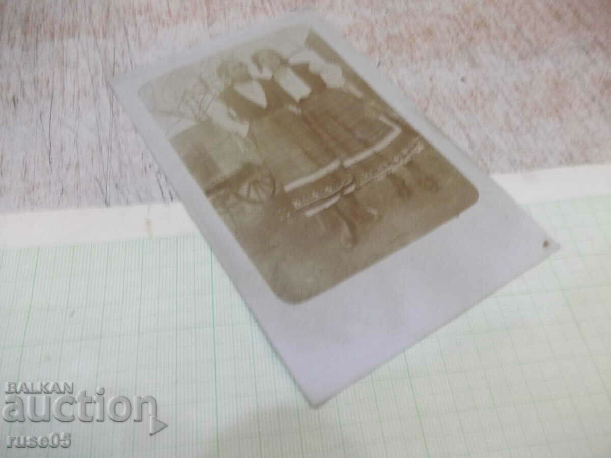 Auction Old photo of two women in costumes next to the cart - 1 Auction Old photo of two women in costumes next to the cart - 1