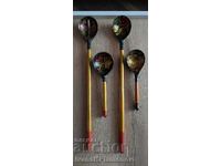 Spoons hokhloma Russia wood for collectors