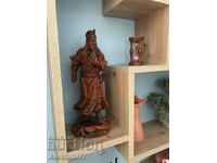 Wooden figurine of the Chinese warrior Guan Yu or Guan Gong