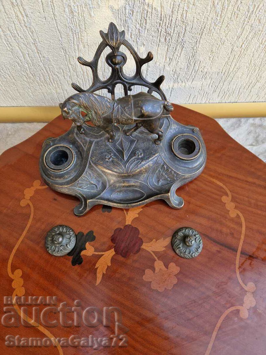 Уникална антикварна бронзова мастилница - 6 Уникална антикварна бронзова мастилница - 6