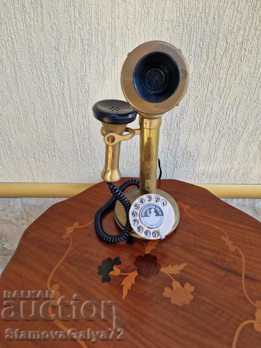 A great antique English bronze telephone