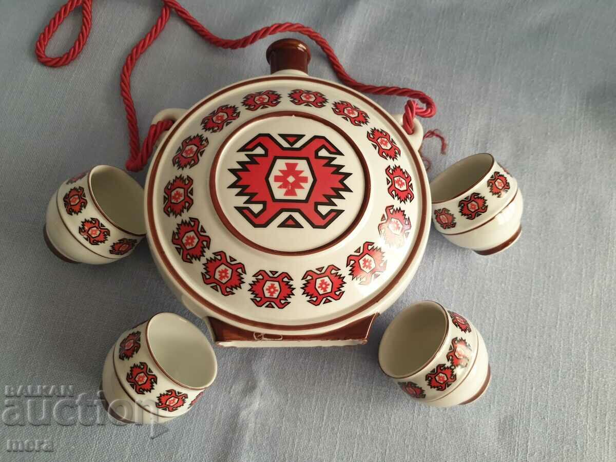Porcelain service for brandy with a bow - "Zaichar" - Serbia with price 48.00 BGN | € 24.54