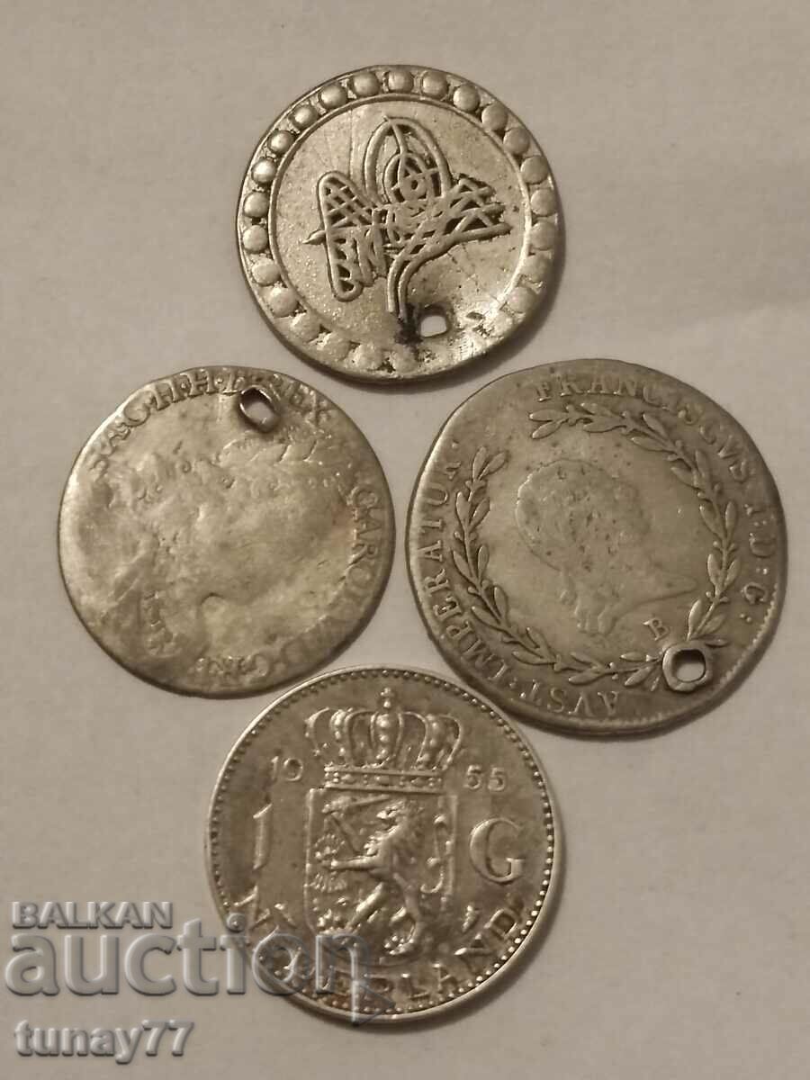 Silver coins lot 4 pcs