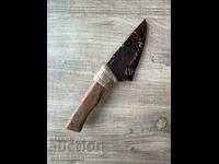 Handmade brown obsidian knife