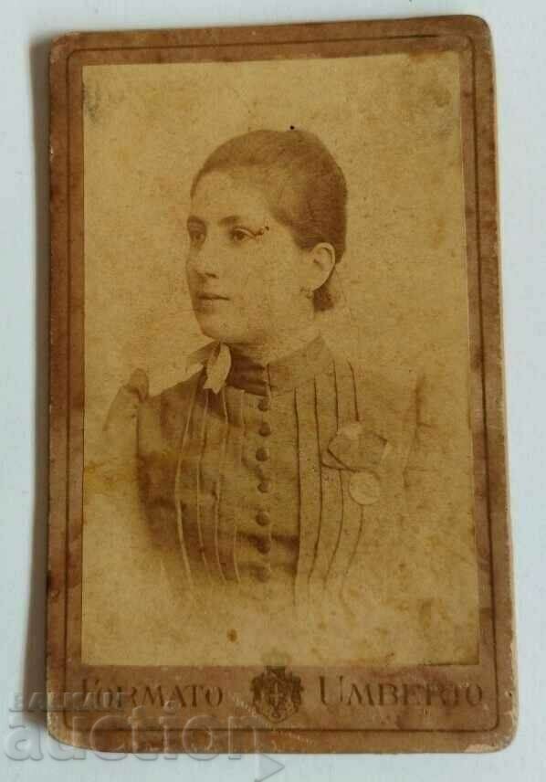 .1890s WOMAN MEDAL OLD PHOTO PHOTO CARDBOARD .1890s WOMAN MEDAL OLD PHOTO PHOTO CARDBOARD