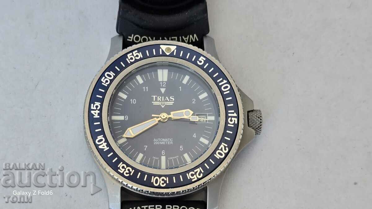 TRIAS AUTOMATIC GERMANY RARE DIVER WORKS NO WARRANTY MOT