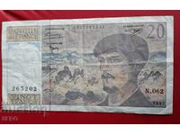 Banknote-France-20 francs 1997-Claude Debussy-composer