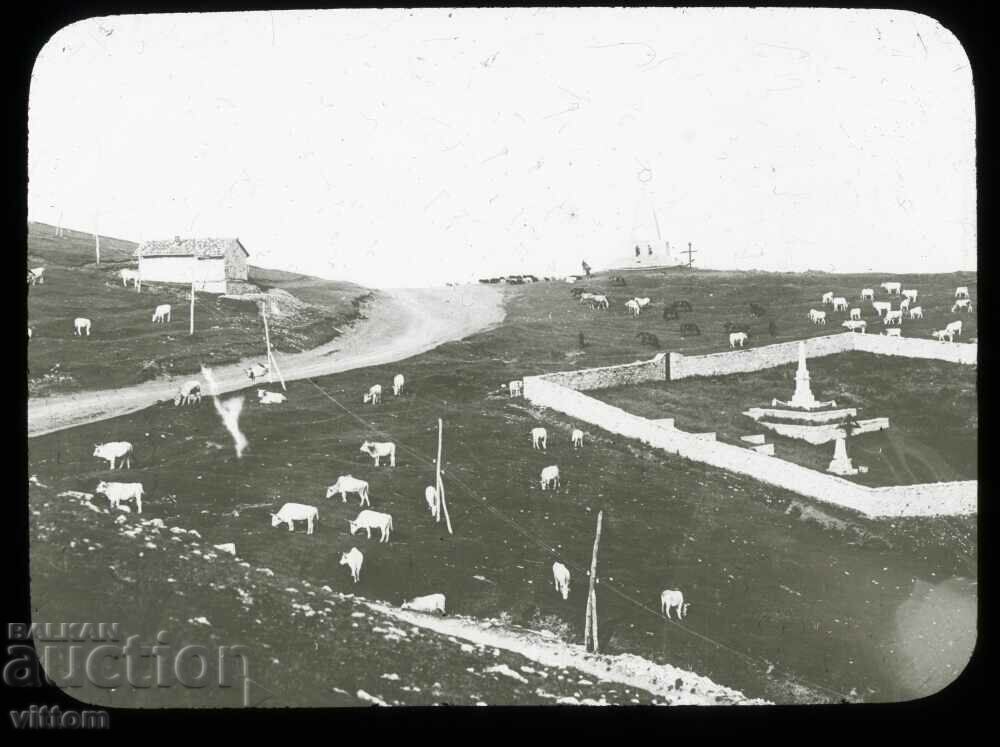 Φωτογραφία μνημείων Shipka σε γυαλί γύρω στο 1900