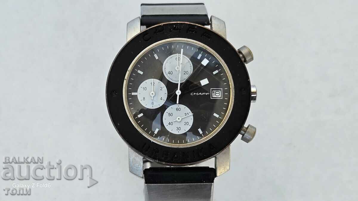 CHAFF QUARTZ CHRONOGRAPH RARE WORKS NO WARRANTY B Z C !!