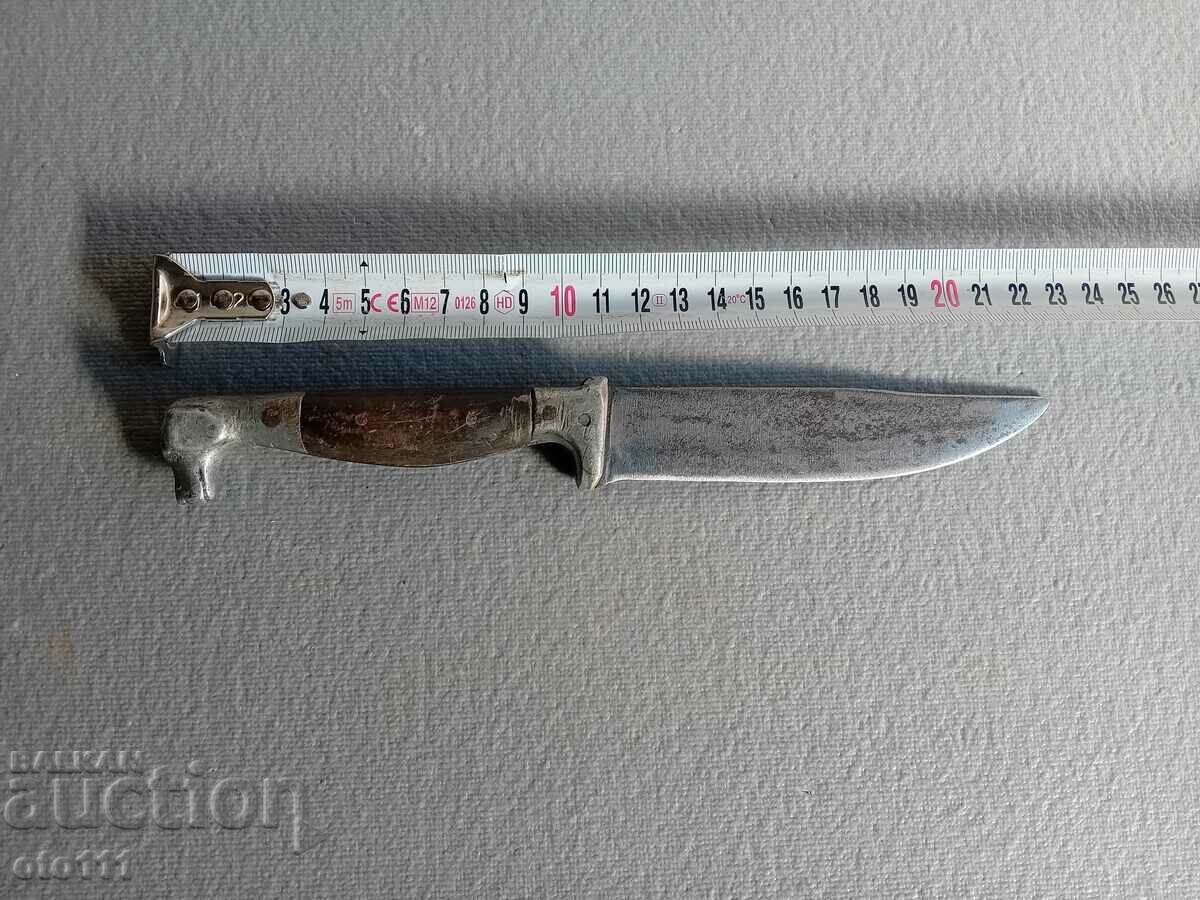 OLD KNIFE DOG'S HEAD - BUFFALO HORN OLD KNIFE DOG'S HEAD - BUFFALO HORN