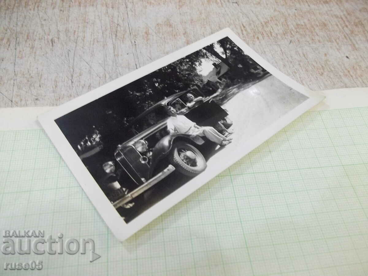 Auction Old photo of a family in front of a house next to the car - 1 Auction Old photo of a family in front of a house next to the car - 1
