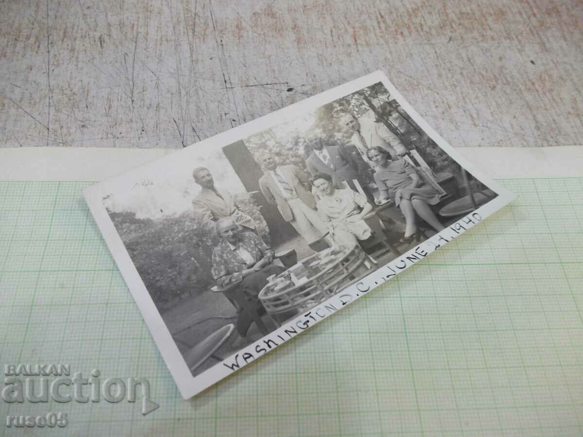 Auction Old photo of three families at a table in the garden Auction Old photo of three families at a table in the garden