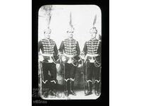 Guardsmen Leibgvardei regiment picture on glass circa 1900