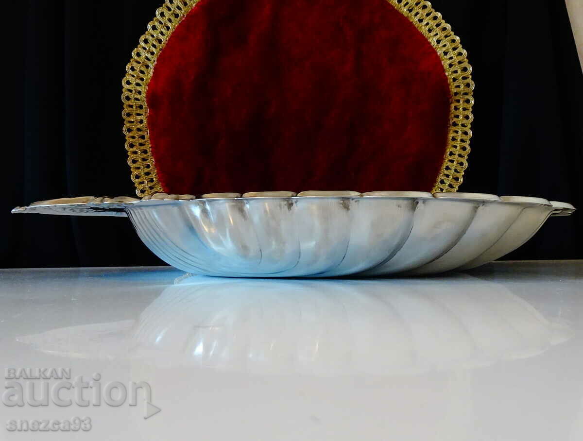 Посребрен съд за сервиране перлена мида,барок. - 5 Посребрен съд за сервиране перлена мида,барок. - 5