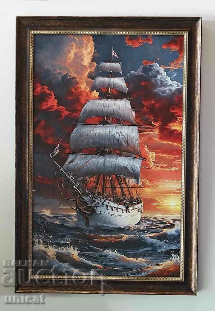 Seascape with ship Seascape with ship