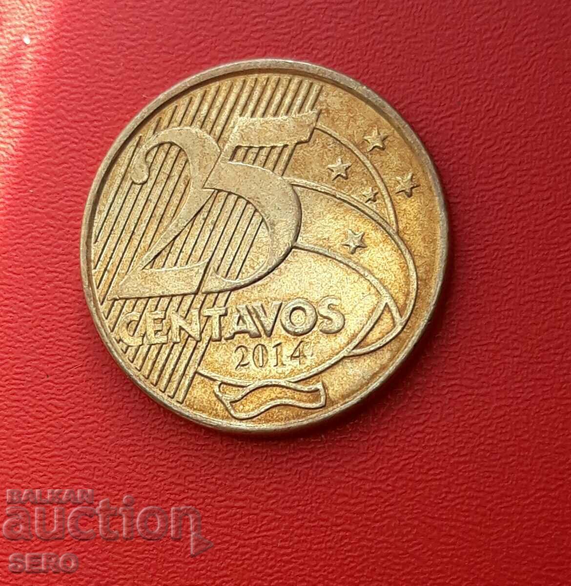 Brazil-25 centavos 2014