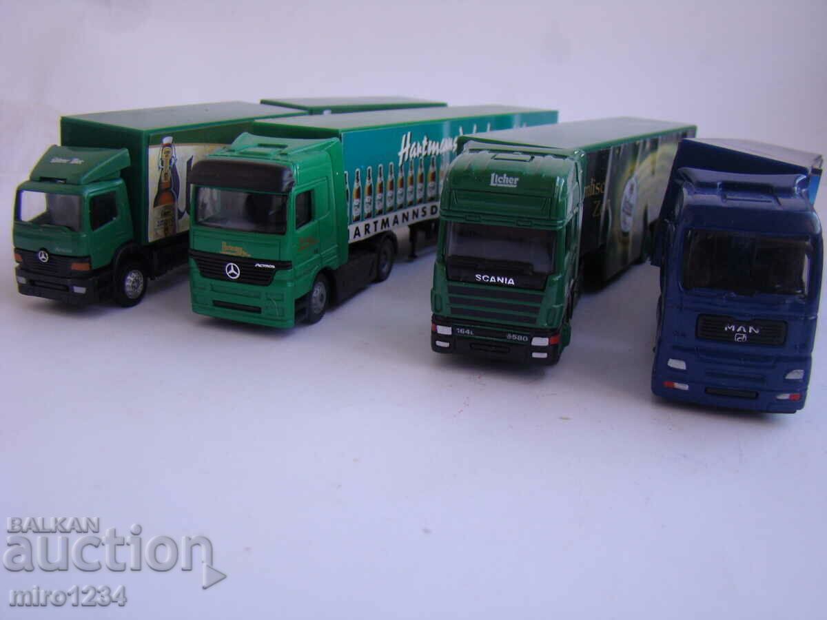 BZC 1/87 H0 LOT 4 TRUCK TIRE MODEL TROLLEY MAN SCANIA