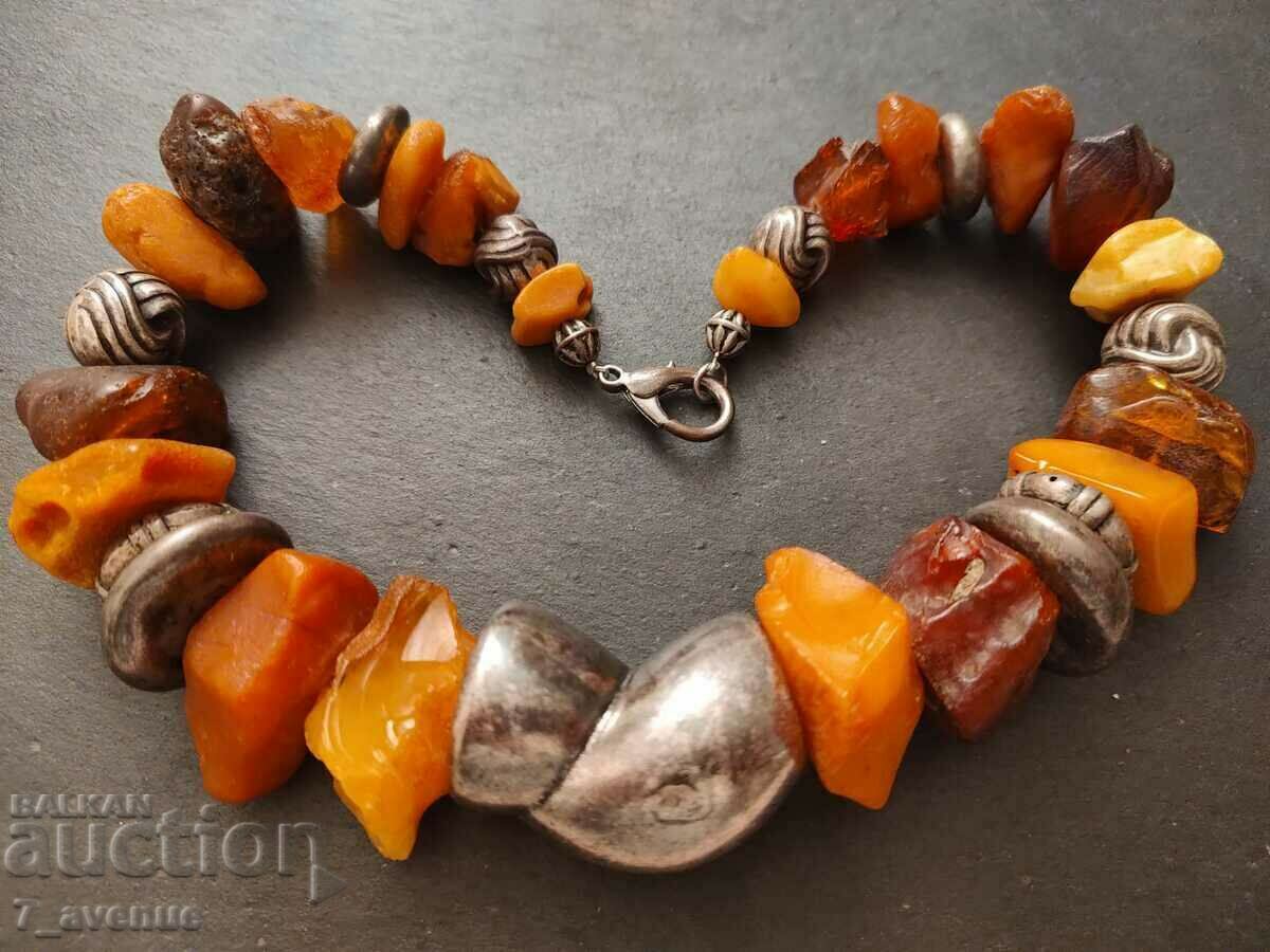 Necklace, necklace, old jewelry, Amber, over 100 grams 20.11.24