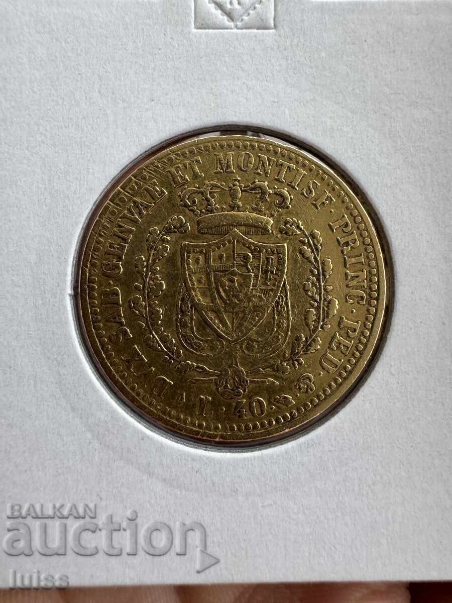 Moneda de aur Italia - Sardinia 40 lire 1825 Carlo Felice