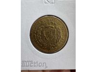 Gold Coin Italy - Sardinia 40 Lire 1825 Carlo Felice