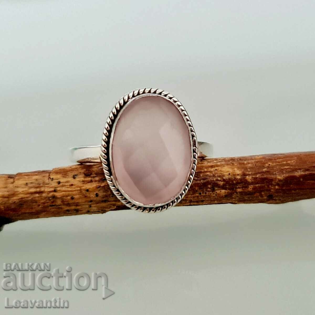 Silver Ring with Rose Quartz (5513)