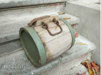 Old wooden bucket, pavur for water