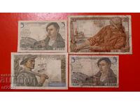 Set 5, 10, 20 francs France 1943-47.