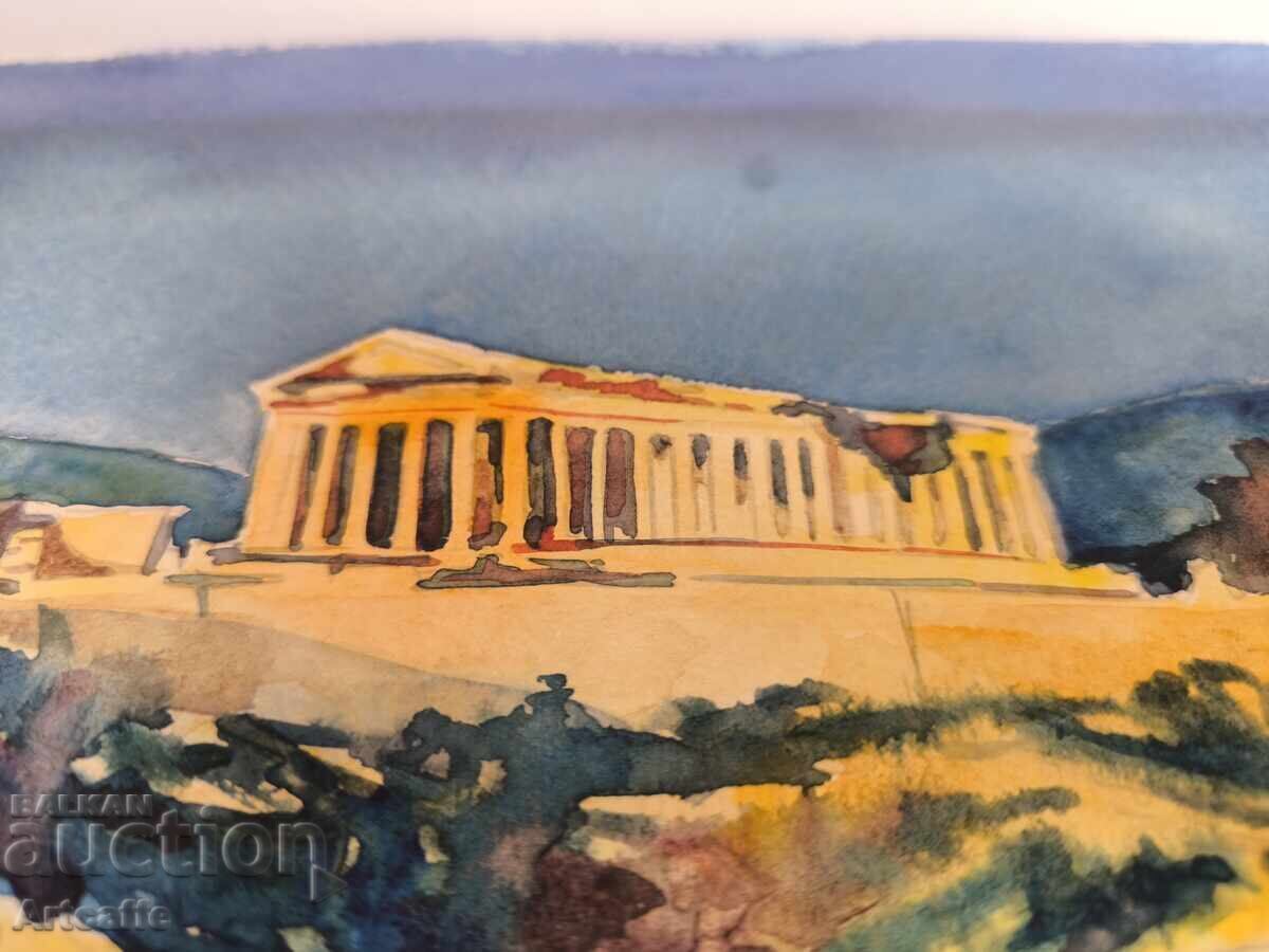 Watercolor painting Greece Acropolis with price 150.00 BGN | € 76.69 Watercolor painting Greece Acropolis with price 150.00 BGN | € 76.69