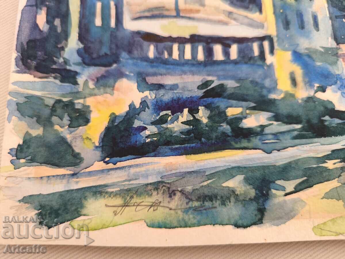 Watercolor painting Greece Acropolis - 7 Watercolor painting Greece Acropolis - 7