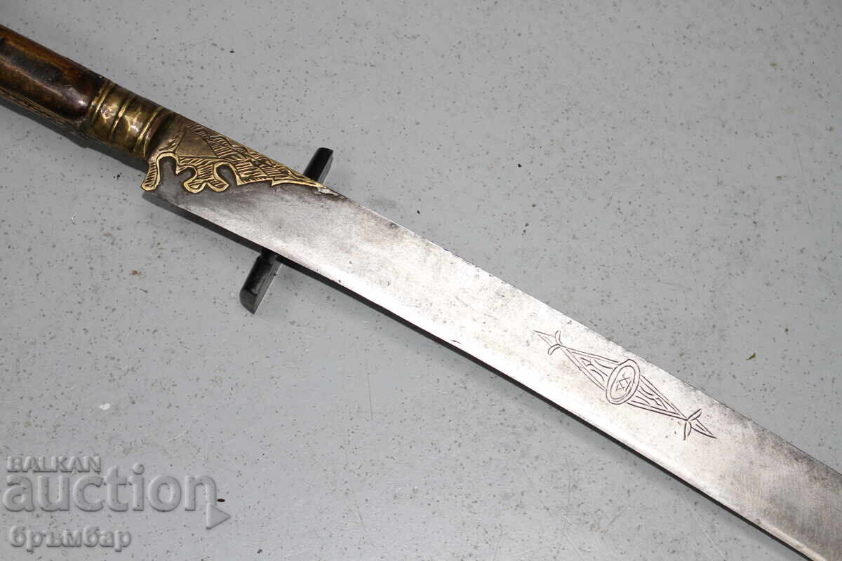 Old Ottoman Turkish Balkan Yataghan. Brown horn - 5 Old Ottoman Turkish Balkan Yataghan. Brown horn - 5