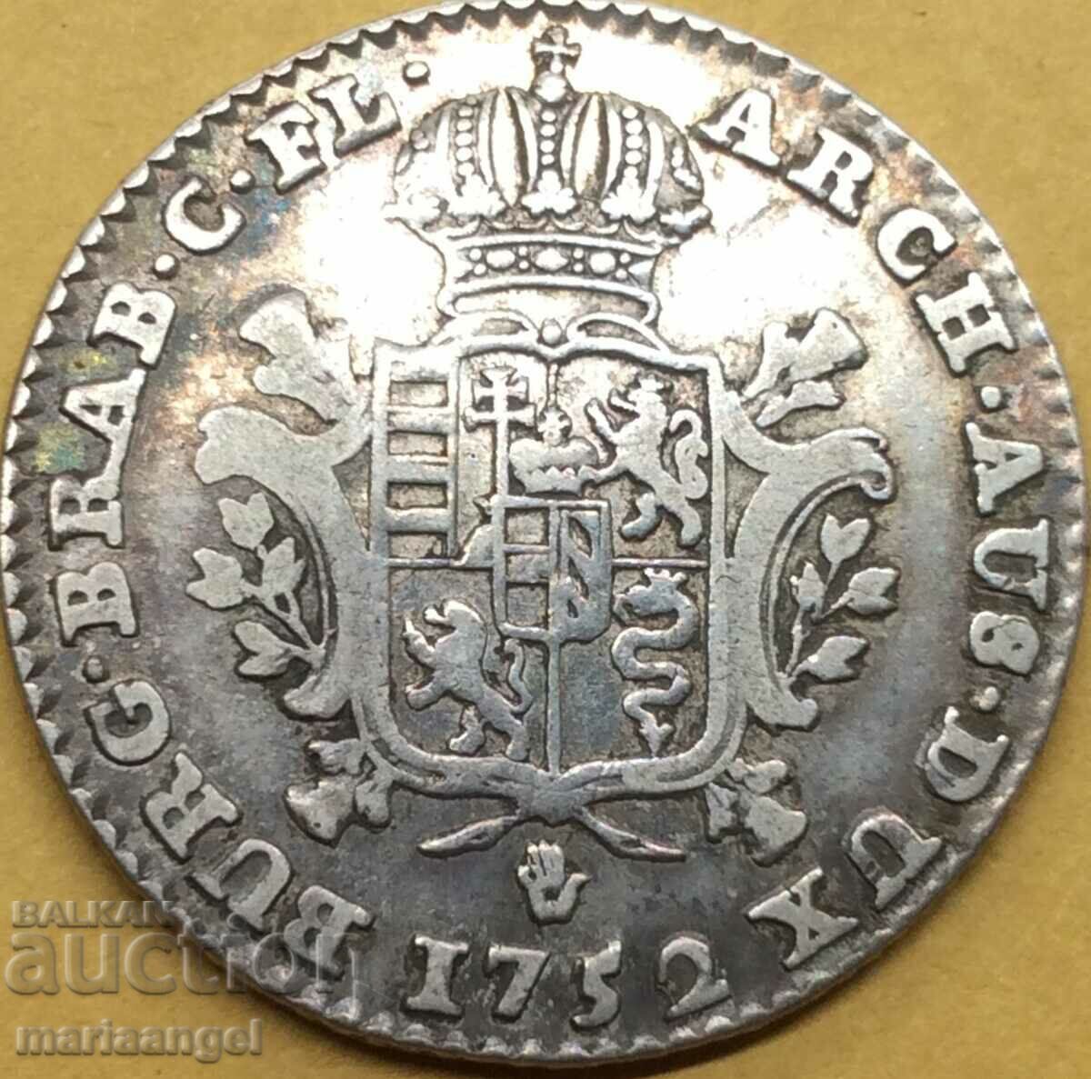 Austria 1/2 Thaler 1752 Maria Theresa silver - rare