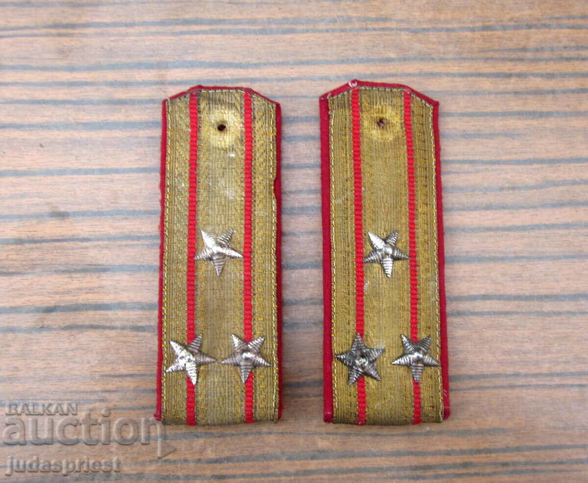 old Bulgarian military sermen epaulettes of a colonel from the Sotsa