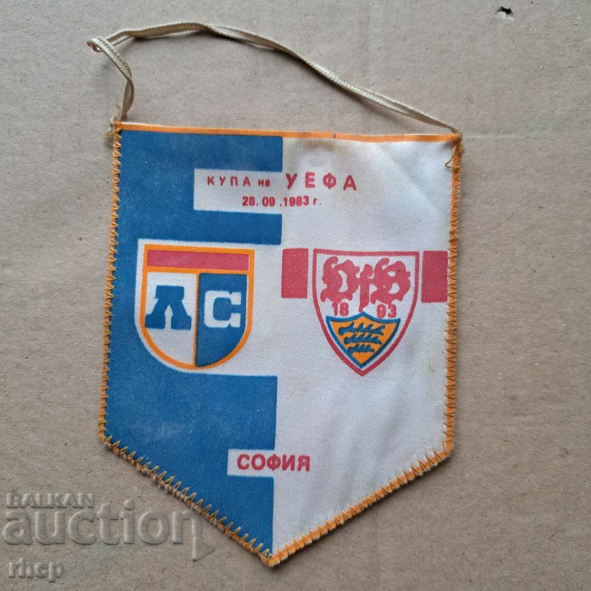 Levski UEFA VfB Stuttgart 1983 old football flag