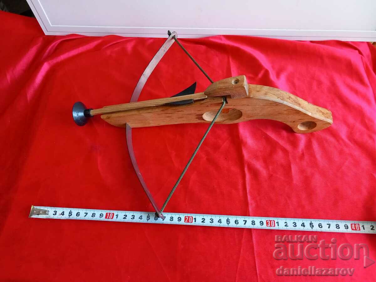Old German Wooden Toy CROSSBOW - 5 Old German Wooden Toy CROSSBOW - 5