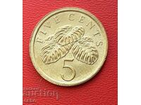 Singapore-5 cents 1989