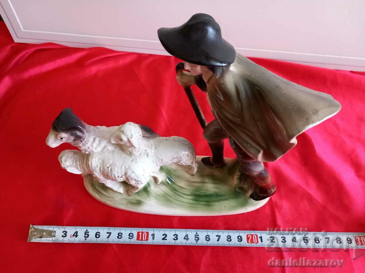 Sitzendorf Porcelain Figurine "Shepherd with Sheep" - 5 Sitzendorf Porcelain Figurine "Shepherd with Sheep" - 5