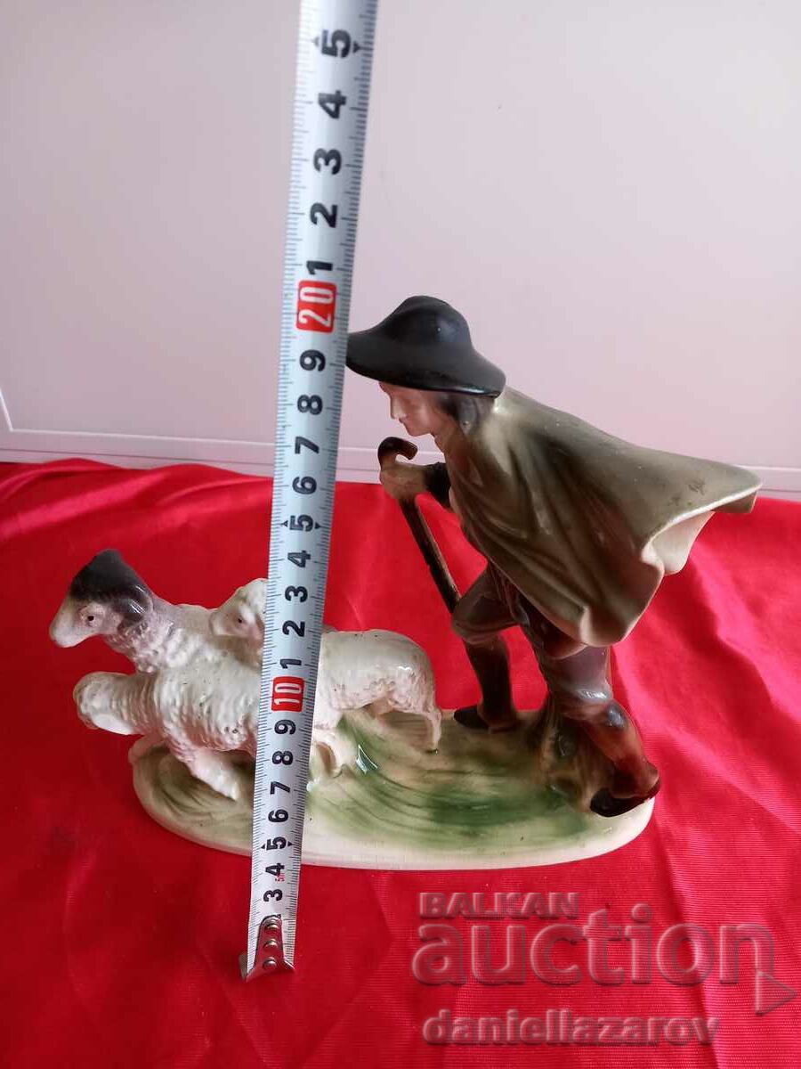Sitzendorf Porcelain Figurine "Shepherd with Sheep" - 6 Sitzendorf Porcelain Figurine "Shepherd with Sheep" - 6