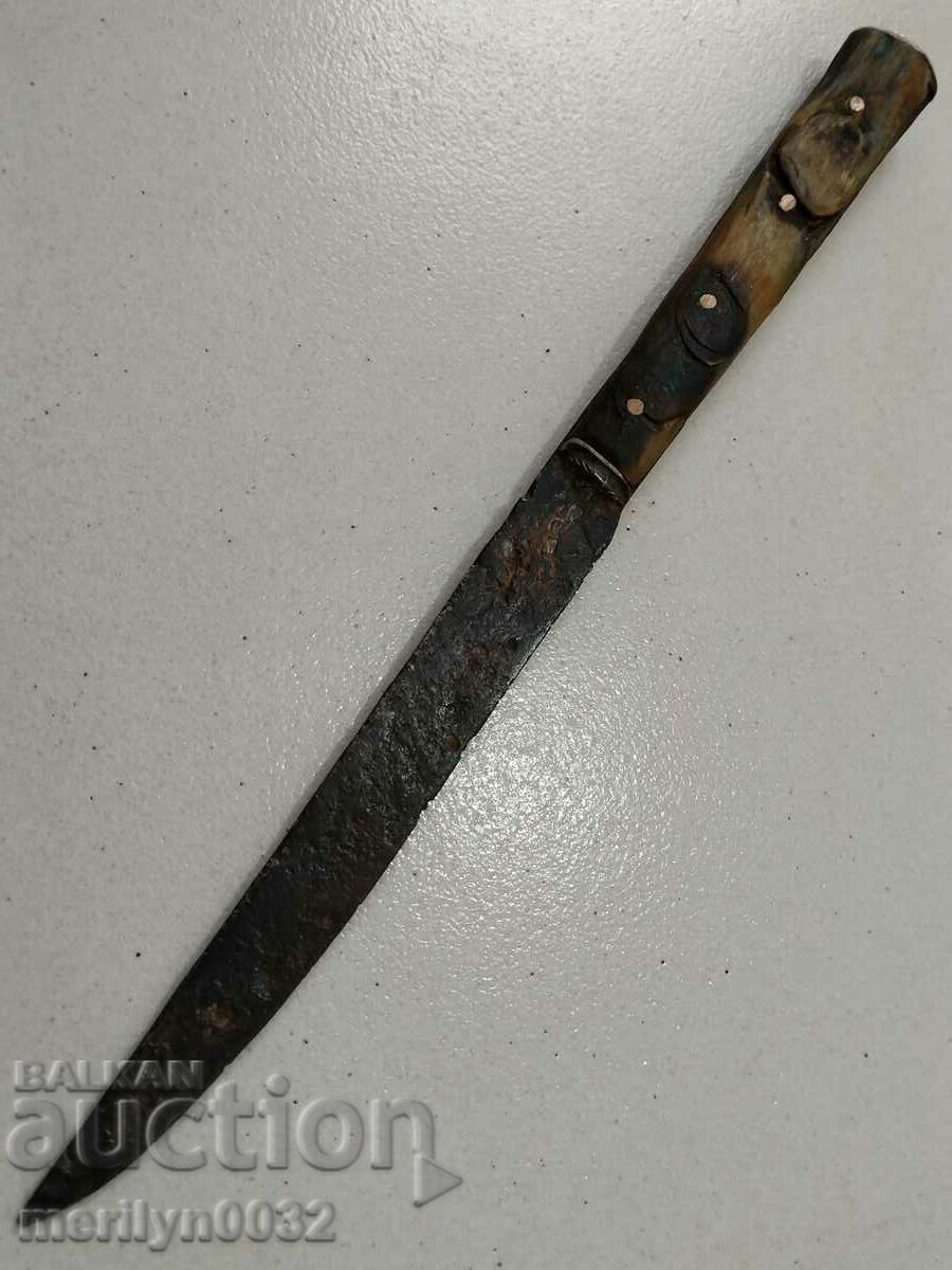 Auction Buinovski knife charred buffalo horn 24cm without kaniya karakulak Auction Buinovski knife charred buffalo horn 24cm without kaniya karakulak