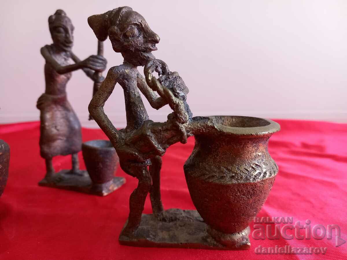 Old African Bronze Sculptures, Statuette, Benin with price 180.00 BGN | € 92.03 Old African Bronze Sculptures, Statuette, Benin with price 180.00 BGN | € 92.03