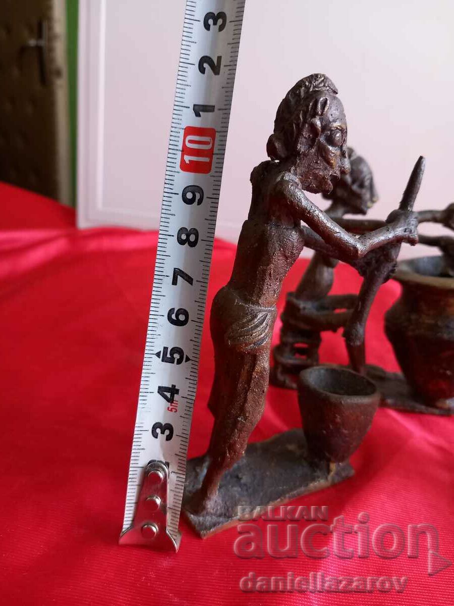 Old African Bronze Sculptures, Statuette, Benin - 6 Old African Bronze Sculptures, Statuette, Benin - 6