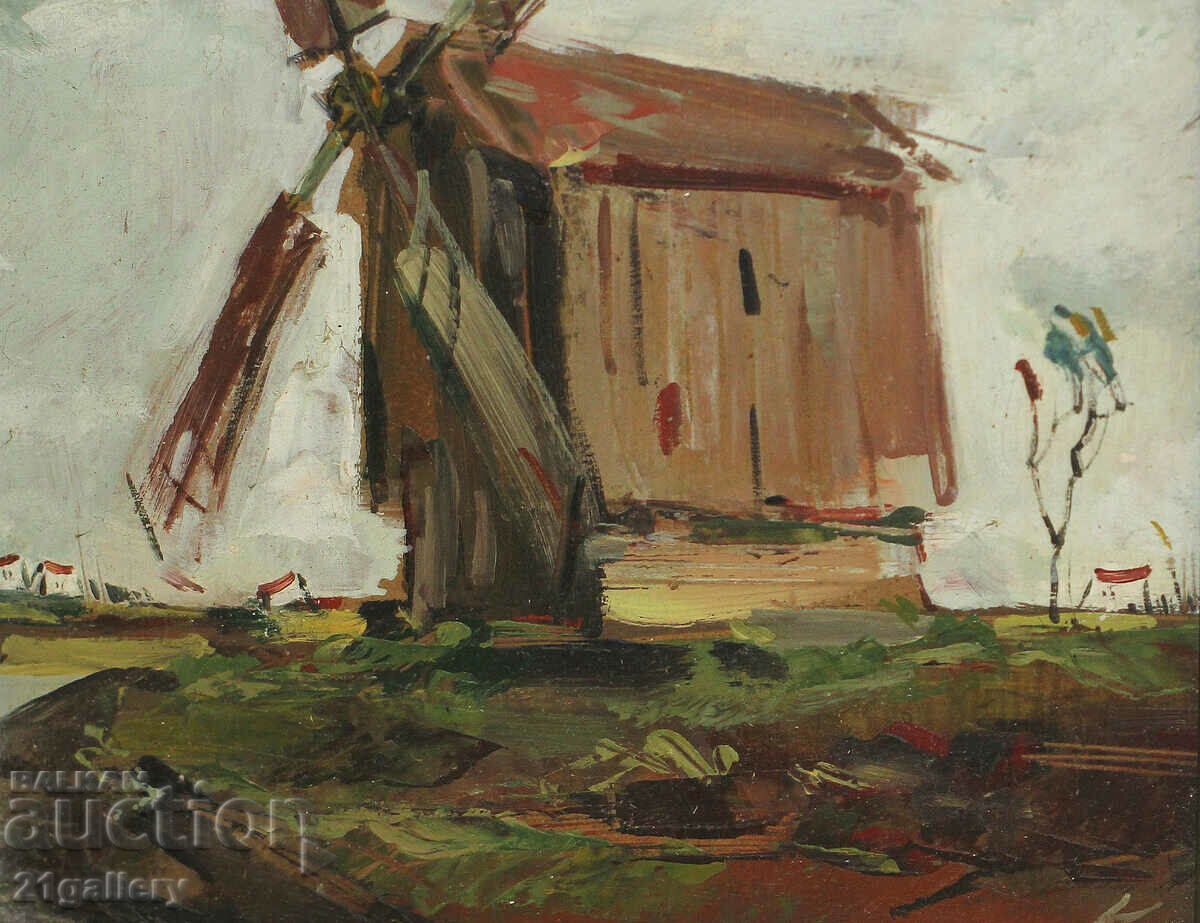 Krasimir Doichev (1961-) Oil paints "Mill" 1996 - 5 Krasimir Doichev (1961-) Oil paints "Mill" 1996 - 5