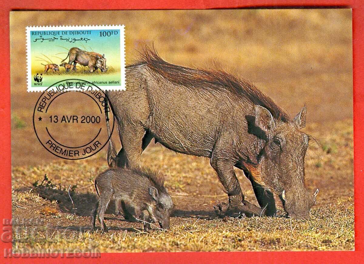 CARD WWF ANIMALE PE PERICOL - DJIBOUTI - CARD MAXIM