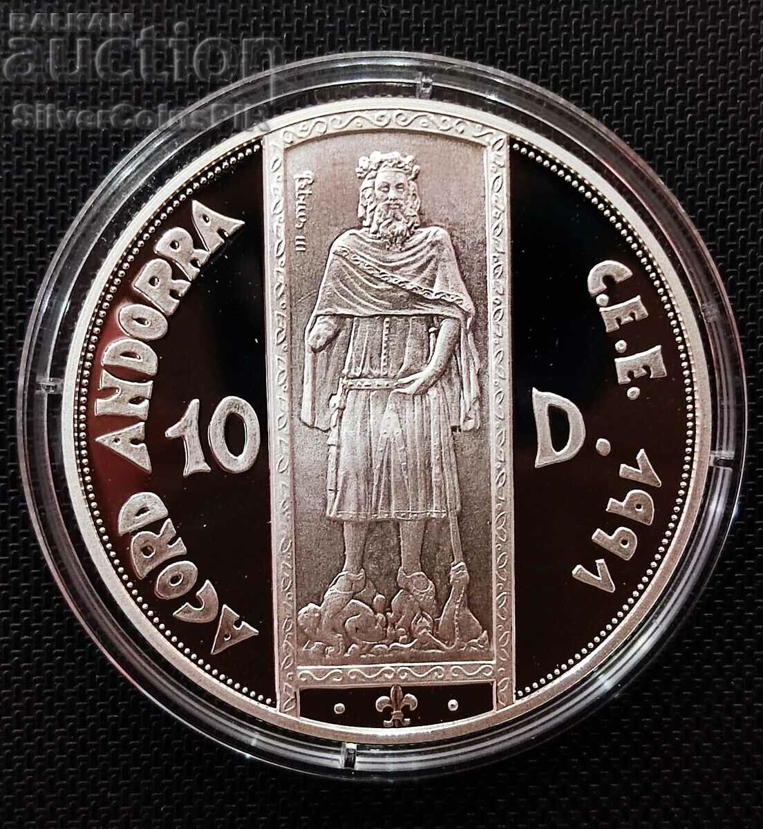 Silver 10 Tsar Peter III 1994 Andorra