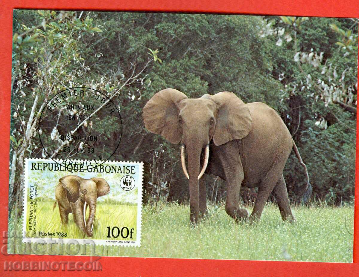 CARD WWF ANIMALE PE PERICOL - GABON - CARD MAXIM