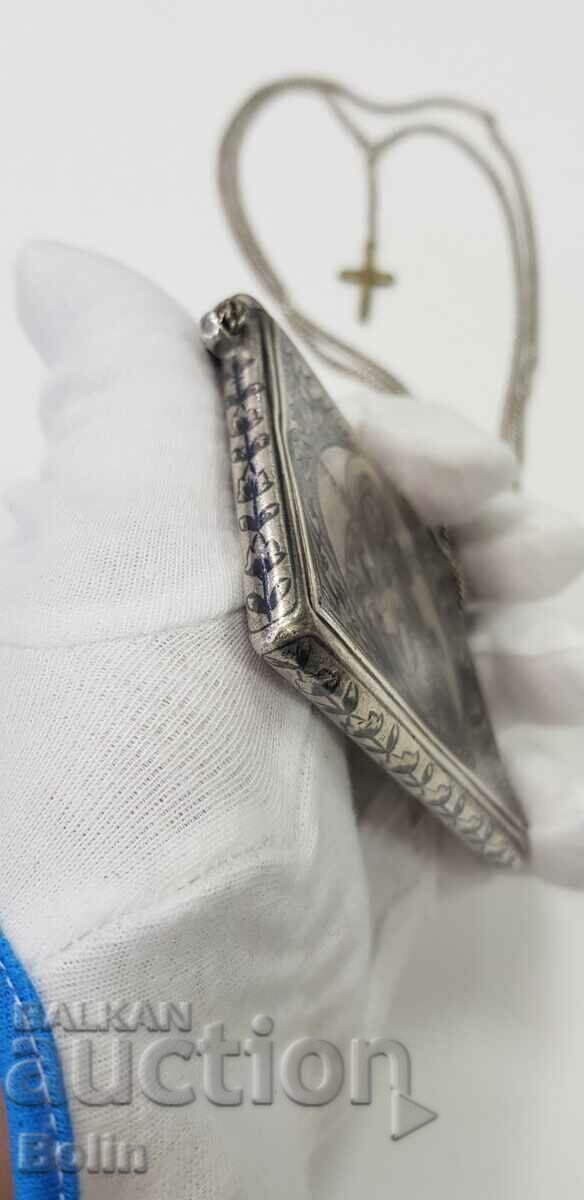 A rare renaissance silver icon reliquary of St. George - 5 A rare renaissance silver icon reliquary of St. George - 5