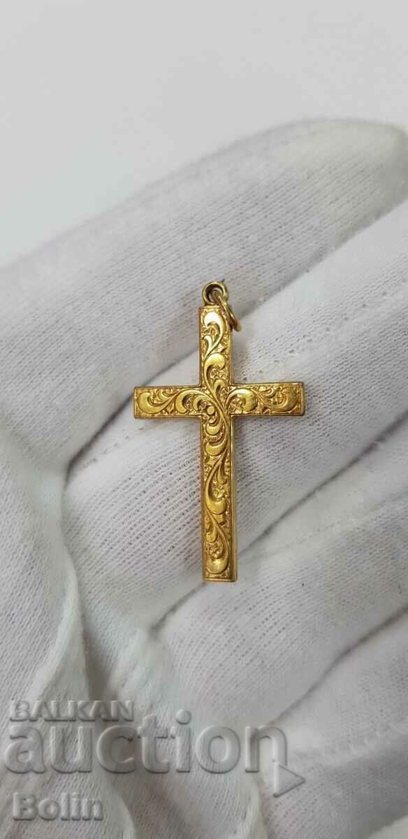 Auction A rare late 19th century European engraved gilt cross Auction A rare late 19th century European engraved gilt cross